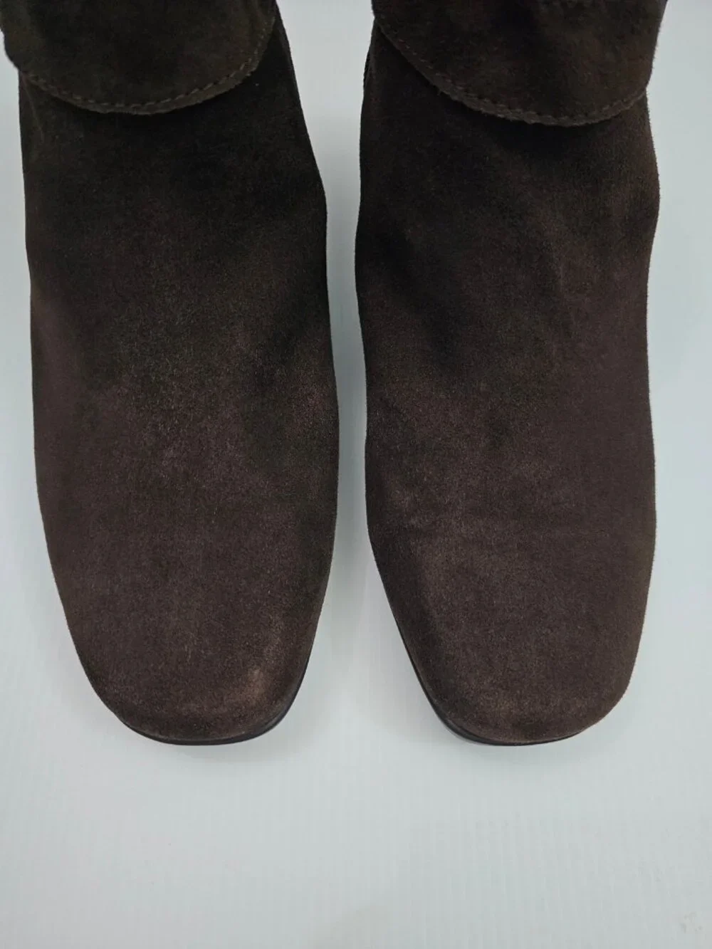 Munro Callie Zip Ankle Boot Womens 8.5 Brown Suede Comfort Low Heel Buckle Strap